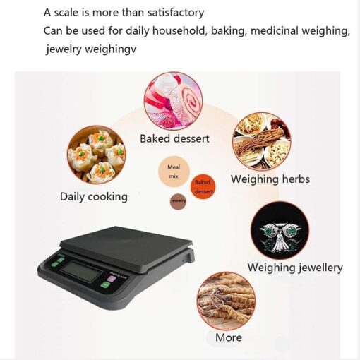 ZOCWJK Electronic Scales High Precision Digital Kitchen Weighing Scales ABS Plastic Electronic Cooking Food Scale Scales(Black-30kg/1g - Image 4