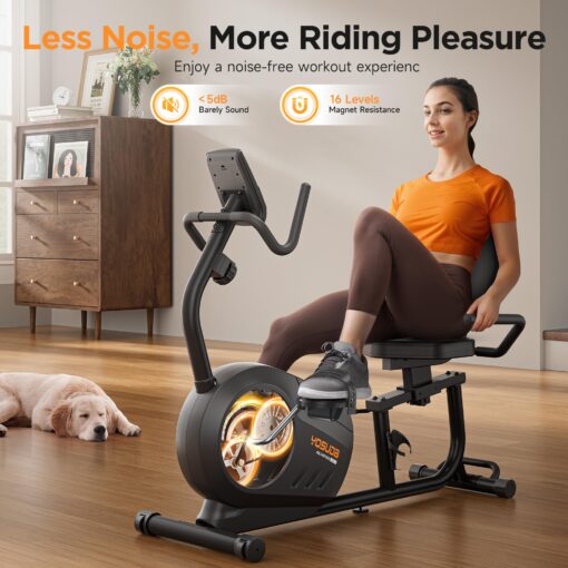 YOSUDA PRO Recumbent Exercise Bike for Home Use with Resistance Bands-Recumbent Bike with Smart Workout APP, Comfortable Seat, Pulse Sensor & 16-level Resistance - Image 7